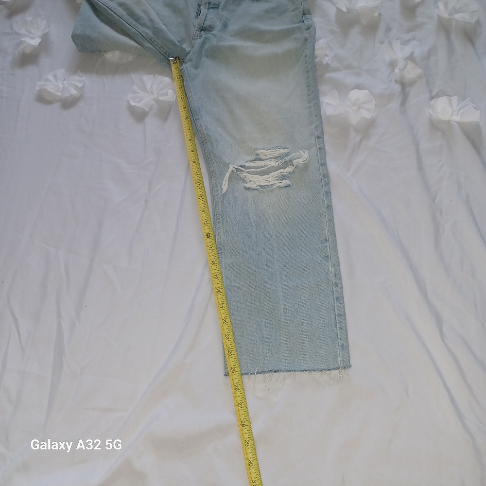 Zara Women Jeans Size 6 Blue Ankle Cropped Distressed Jeans - Picture 10 of 15